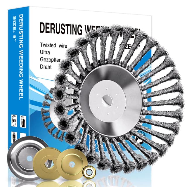 Profi Unkrautbürste Freischneider, Universelle Wildkrautbürste für Motorsensen 25,4mm Bohrung, Drahtbürste Freischneider, Unkrautbürste Für Motorsense Mit Unkrautbürste, Robust und Langlebig (8 Zoll)