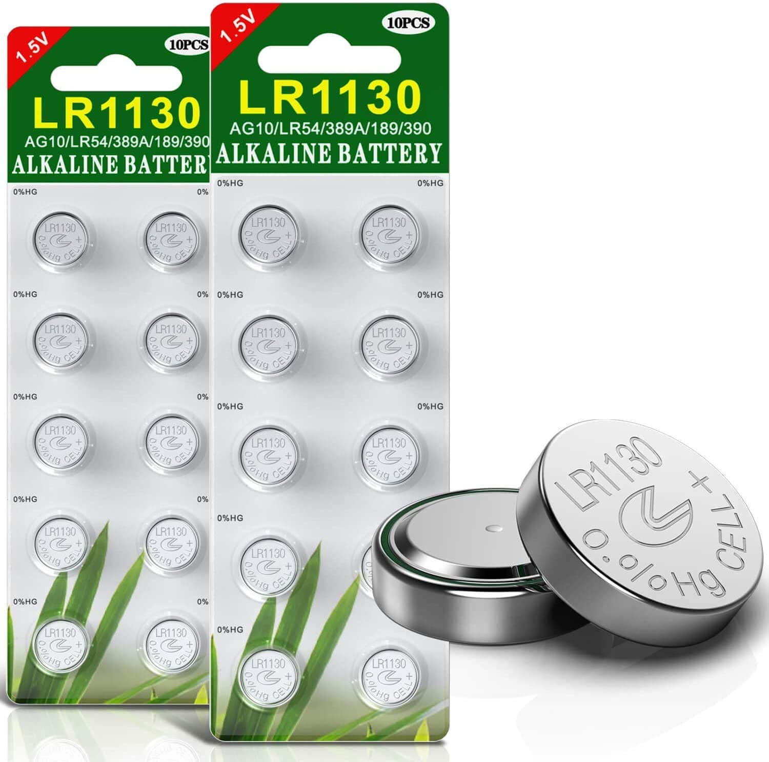 GutAlkaLi 20 Stück AG10 LR1130 1.5V Alkaline Knopfzelle Batterien Ohne Quecksilber LR1130-20 Stück