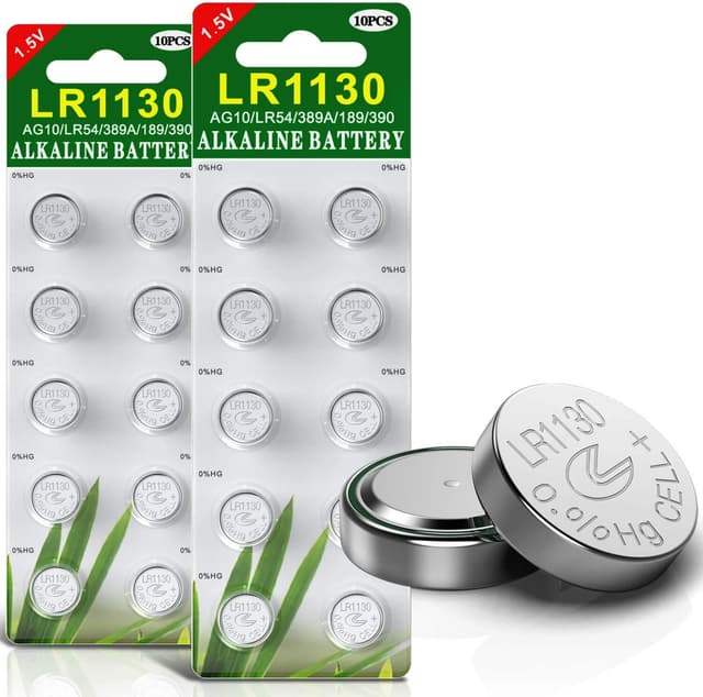 GutAlkaLi 20 Stück AG10 LR1130 1.5V Alkaline Knopfzelle Batterien Ohne Quecksilber LR1130-20 Stück