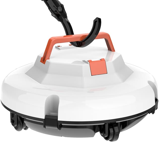 2025 Aufrüstung Kabelloser Roboterpoolsauger für obenliegende Pools, 120 - Minuten Laufzeit, Automatischer Poolreiniger für Einbettungspools bis zu 1.000 Quadratfuß, Selbstparkender Poolroboter Orange