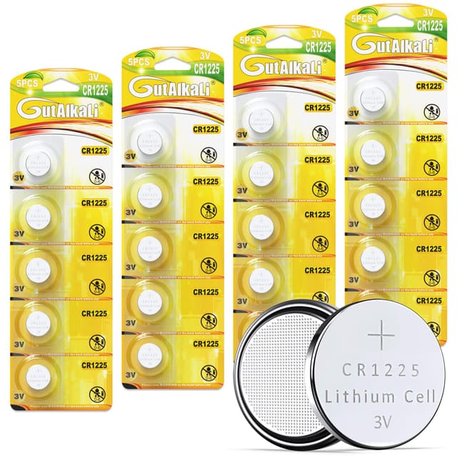 GutAlkaLi 20 Stück CR1225 3V Lithium Knopfzelle Elektro CR 1225 Lithium
