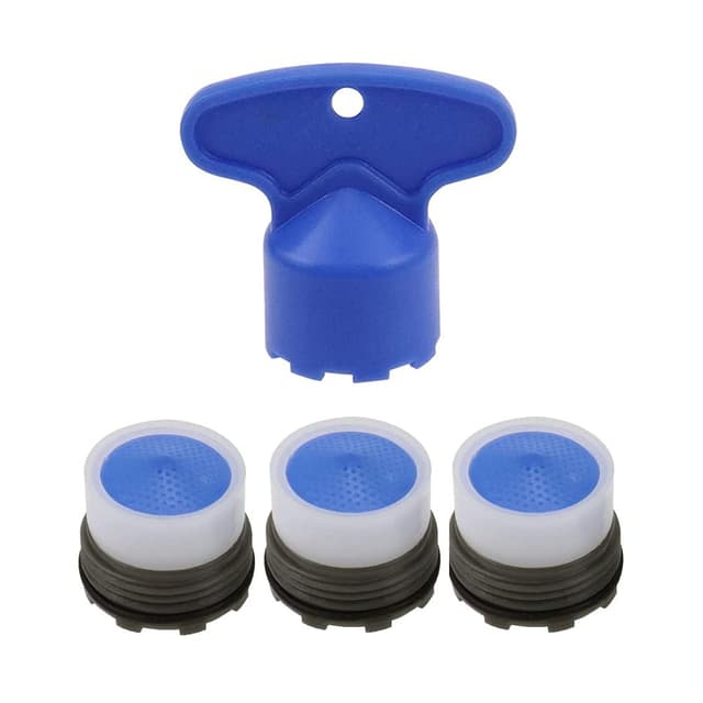 M16/M18(M18,5)/M22/M24 M18 x 4 Stück Belüfter Wasserhahn Filter, Armaturen Waschbecken Sparen Wassersprudler, 3 Stück Einsatz Belüfter Außengewinde mit 1 Stück Schlüssel (M16)