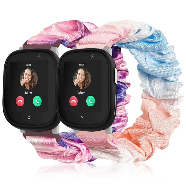 Wizvv Kinder Armband kompatibel mit Xplora X6, 2 Stück Scrunchie Elastisch Ersatzarmbänder für Xplora X6 Play/Xplora X6 Pro