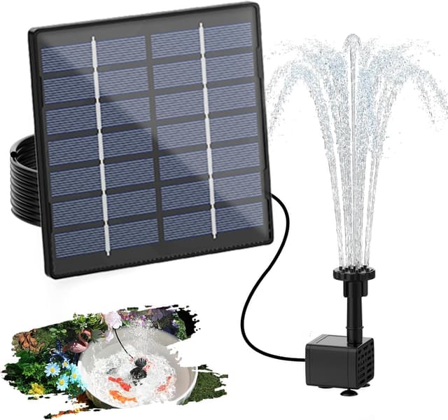AISITIN Solar Springbrunnen für Außen, Upgrade DIY Solarbrunnen Solarwasserbrunnen, Solar Teichpumpe Solar Fontäne Pumpe Solar-Schwimmbrunnenpumpe mit 6 Fontänenstile für Wasserspiel,Garten