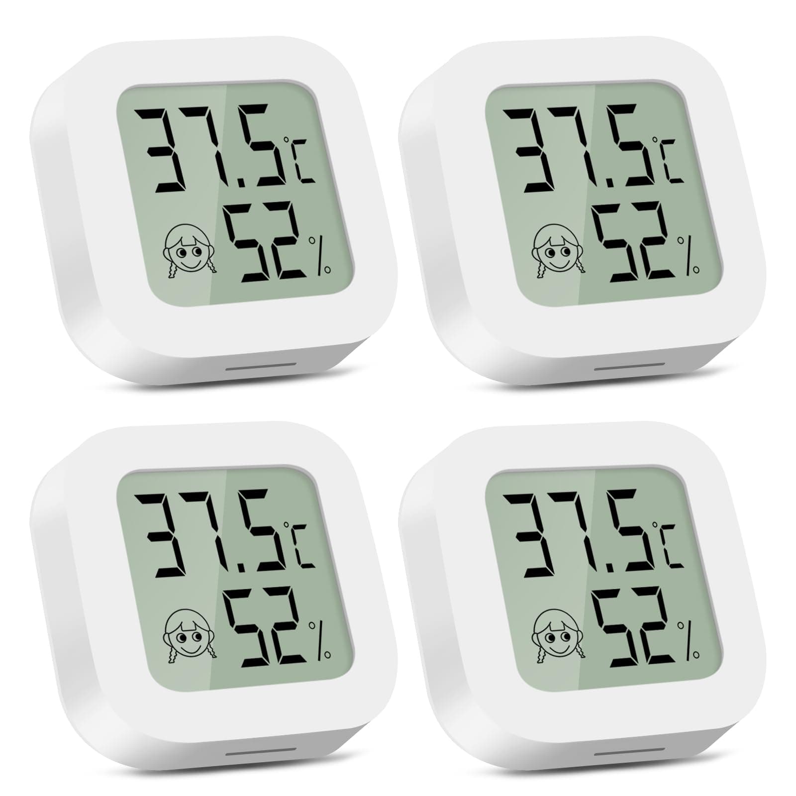 CNMTCCO luftfeuchtigkeitsmesser Thermometer Innen, 4 Stück Hygrometer Mini LCD Digital Thermometer Gauge für Arbeitszimmer Babyzimmer, Weinkeller, Seniorenzimmer usw