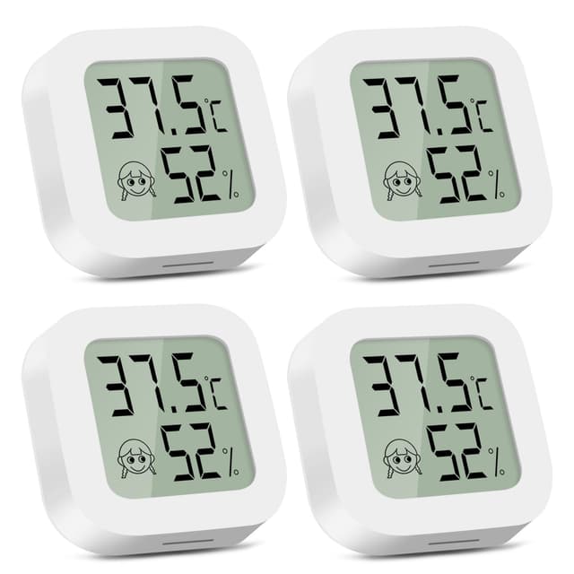 CNMTCCO luftfeuchtigkeitsmesser Thermometer Innen, 4 Stück Hygrometer Mini LCD Digital Thermometer Gauge für Arbeitszimmer Babyzimmer, Weinkeller, Seniorenzimmer usw