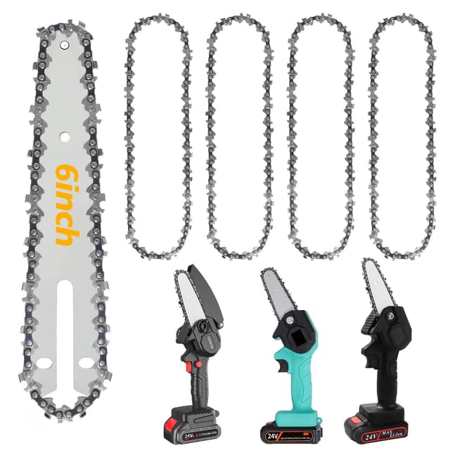 4-Pack 6 zoll kettensäge kette, sägeketten 6 zoll mini kettensäge kette 1/4 zoll, 3/8" LP kette 6 zoll für 18.5 cm Schiene - 37 Antriebsglieder, 1.3mm, ersatzkette 6 zoll für mini kettensäge 6 zoll(37 Antriebsglieder)