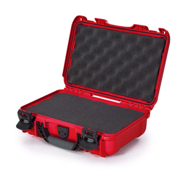 NANUK 909 Wasserdichter Hartschalenkoffer mit Schaumstoffeinlage, Rot Rot/Ausflug, Einfarbig (Getaway Solids) Würfelschaum Schutzhülle