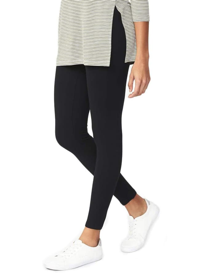 ELF KUCKUCK Leggings Damen Baumwolle Blickdichte Leggins Hose M-L Schwarz