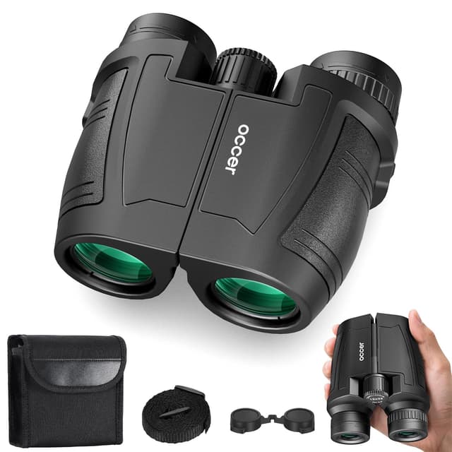 occer 12x32 Fernglas für Erwachsene und Kinder- Kompaktes Fernglas High Definition - Klein Ferngläser Ideal für Vogelbeobachtung Reisen Jagd Konzerte Schwarz