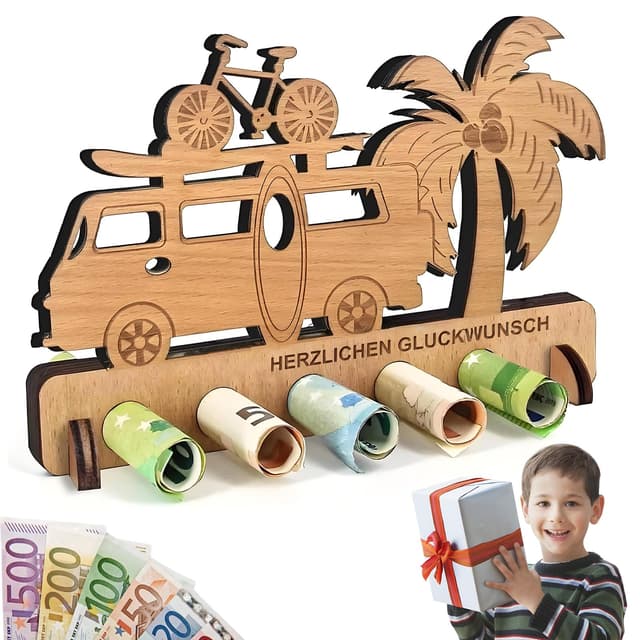 Geschenke Holz,Geldgeschenk Holz, Geld Geschenke Baby, Geschenke zur Geburt Jungen Mädchen, Geburtsgeschenke,Baby Geschenke, Geburt 17*11CM