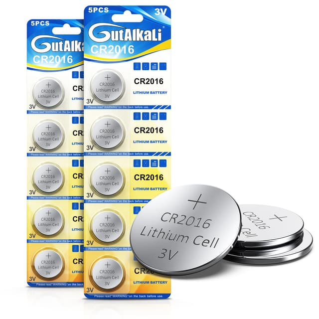 GutAlkaLi CR2016 10 Stück 3V Lithium Knopfzelle Elektro Batterien CR 2016 Lithium Batterie CR2016-10 Stück