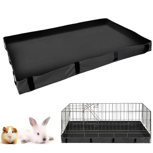 Wasserdicht Oxford-Stoff Lebensraum für Meerschweinchen Haustierkäfig(Käfig Nicht enthalten) Waschbar PIPI Pad für Käfige Kaninchen Meerschweinchen Kleintiere Bettwäsche Käfige Liner (XL, schwarz)