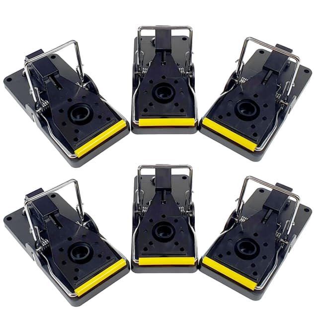 Roshield 6 x Mausefalle, 6er Pack robuste Wiederverwendbare Schnappfallen, die sofort töten, hochempfindliche Mäusefänger UK, Nagetierfalle Innen- und Außenbereich, einfaches Aufstellen & Reinigen 6 MOUSE TRAPS