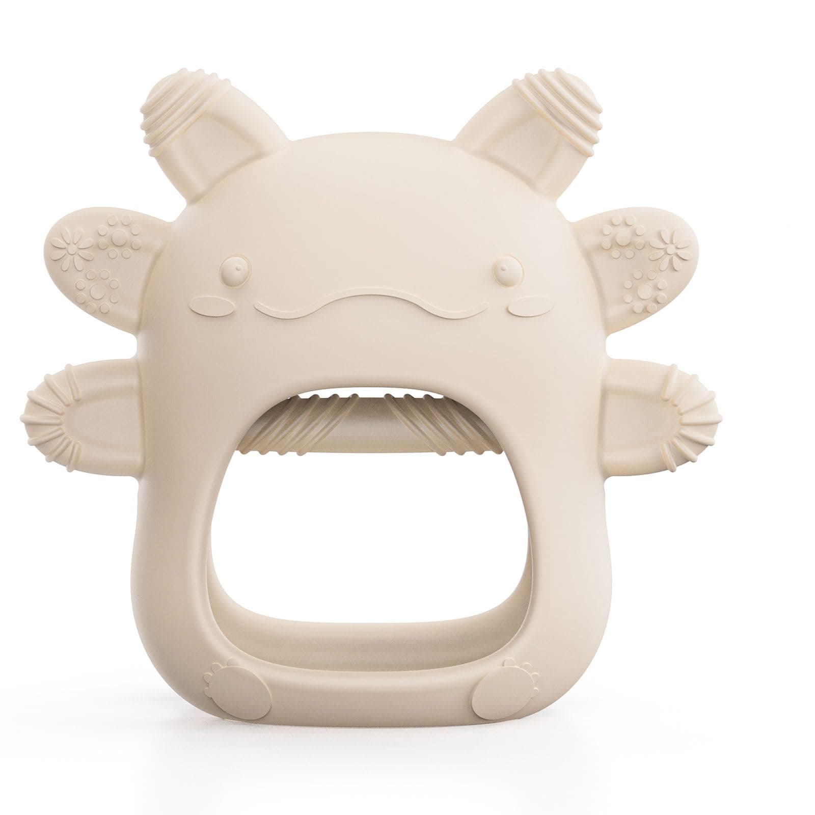 akolik Beißring Baby, Baby Spielzeug und Zahnungshilfe für 0 3 6 9 Monate, BPA-freies Beissring für Babys, Beißhandschuhe, Lebensmitteltaugliche Geschenke für Neugeborene Weiß