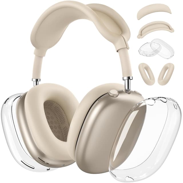 TNSNK Kratzfest Hülle Cover Kompatibel mit Airpods Max Kopfhörer, TPU Stoßfest Hülle für Airpods Max Zubehör (Ohrmuschelabdeckungen/Kopfband Abdeckug/Ohrpolster Abdeckung/Oberteil-Schutz) - Starlight A1-Transparent Starlight