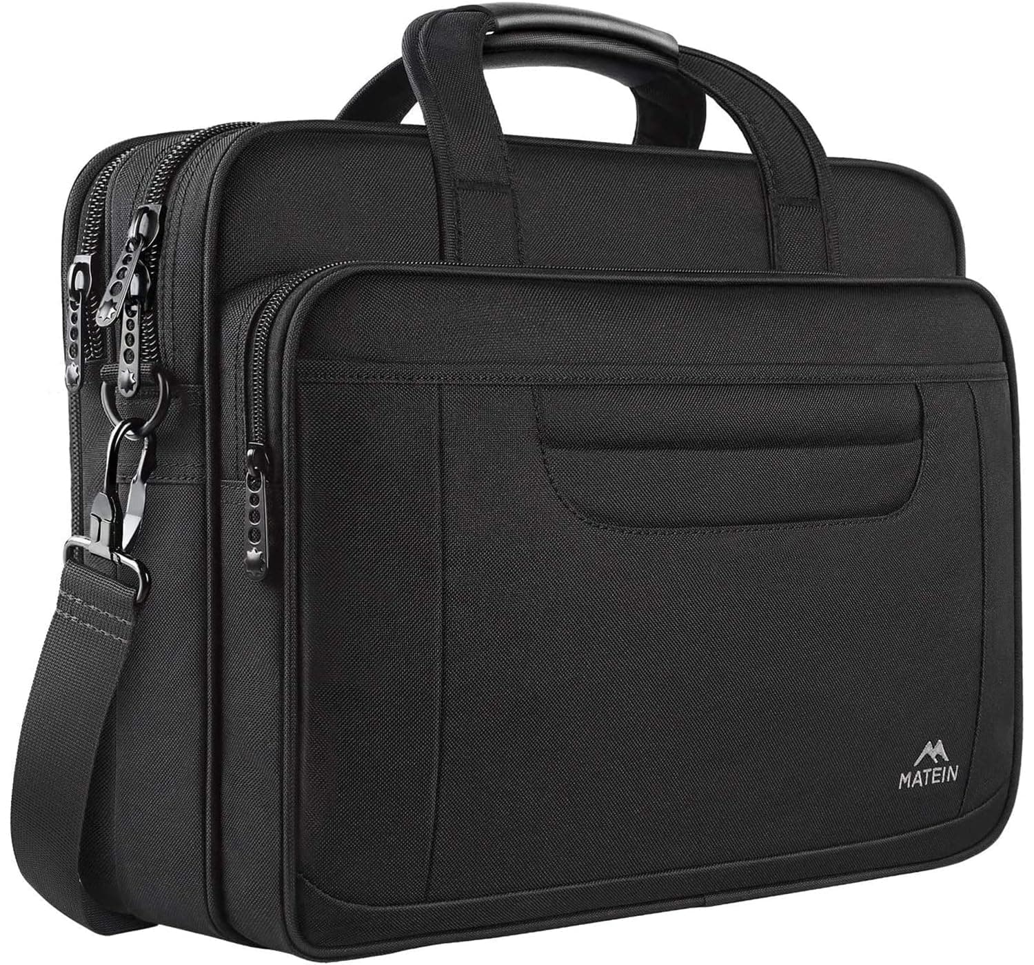 MATEIN Laptoptasche 15,6 Zoll, Laptop Aktentasche Herren Wasserdicht, Groß Computer Tasche Multifunktionale Business Schultertasche für Männer Frauen Umhänge, Schwarz 15.6 Zoll Schwarz