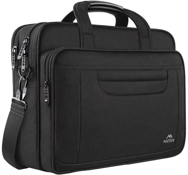 MATEIN Laptoptasche 15,6 Zoll, Laptop Aktentasche Herren Wasserdicht, Groß Computer Tasche Multifunktionale Business Schultertasche für Männer Frauen Umhänge, Schwarz 15.6 Zoll Schwarz