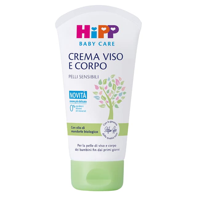 HiPP - Baby Care Feuchtigkeitscreme für Gesicht und Körper für Kinder und Babys, für empfindliche Haut, mit Bio-Mandelöl, 1 x 75 ml