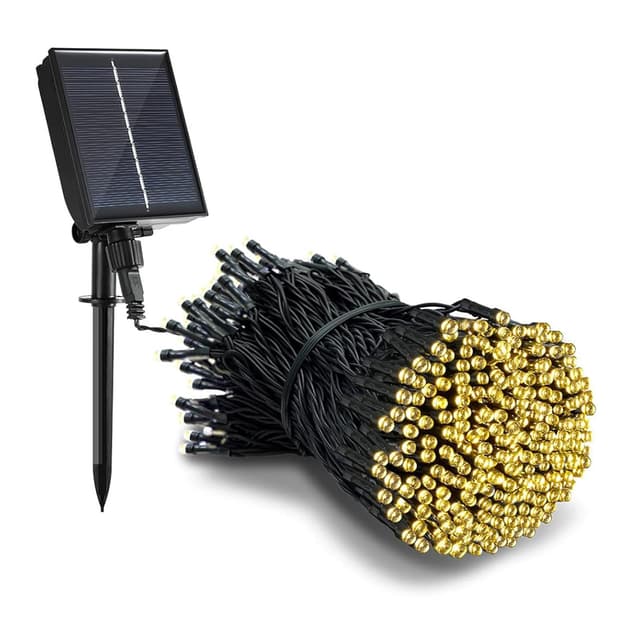 Tacobey Solar Lichterkette Aussen Warmweiß - 10M 100 LED Lichterkette Außen Solar mit Timer, 8 Modi, Wetterfest Solarlichterkette für Outdoor Garten Deko Warmweiß 10M