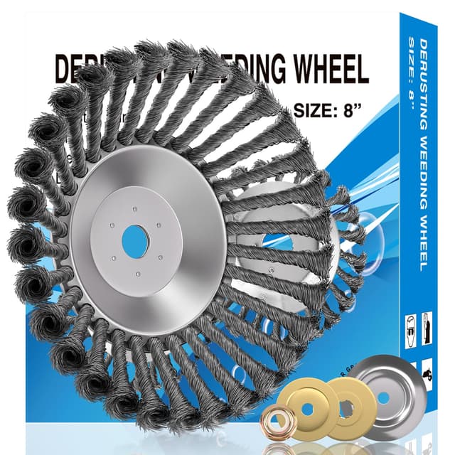 Fadun Unkrautbürste für Freischneider 200 x 25,4 mm StahlbüRste Unkrautbuerste Wildkrautbürste für Motorsense Drahtbürste Freischneider für effektive Moosentfernung und Unkraut 20CM
