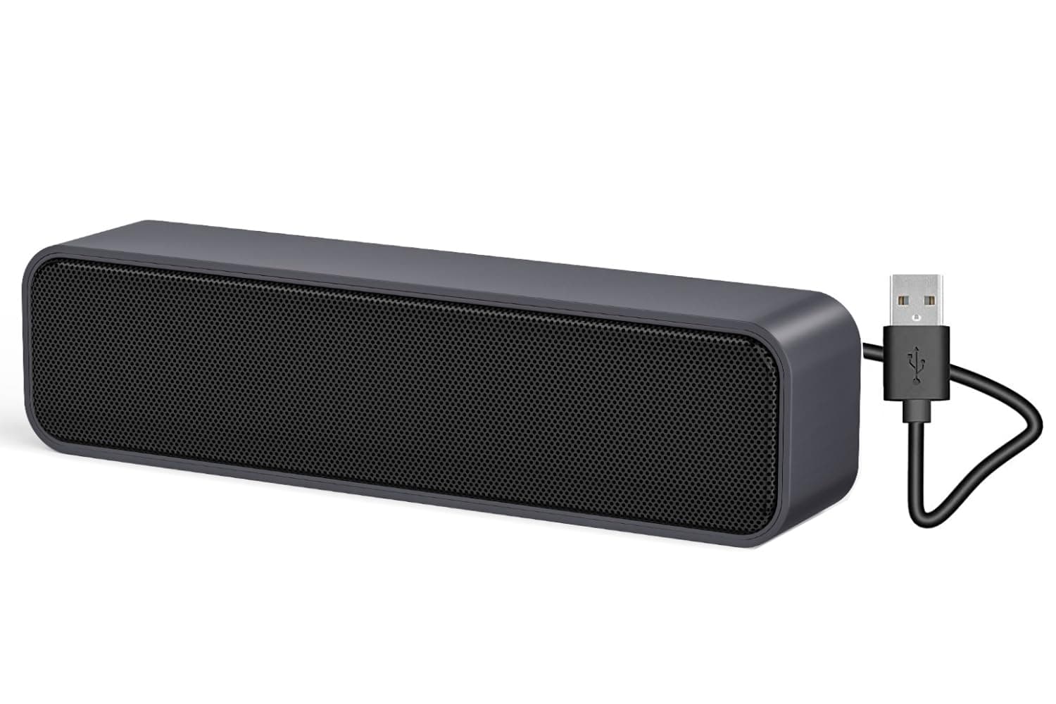 ADELGO SoundBar Mini USB Lautsprecher, Computer Lautsprecher Laptop Boxen für PC, Computer, Laptop, Notebook, Tablet - Plug and Play - BlauGrau