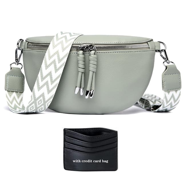 YISUOHOOM Bauchtasche Damen Umhängetasche klein Crossbody Bag Stylisch Brusttasche Kleine Handtasche Hellgrün Geschenke für Frauen Graugrün-v1