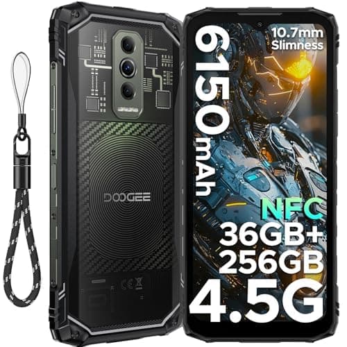 DOOGEE Blade 10 Ultra Energy Android 15 Outdoor Handy Ohne Vertrag 4.5G LTE, 36GB+256GB/2TB Outdoor Smartphone 6150mAh/18W, 6.56" HD+ 64MP Kamera,10,7mm Ultradünn, 3 Card Slot/NFC/GPS/Face ID/OTG Schwarz