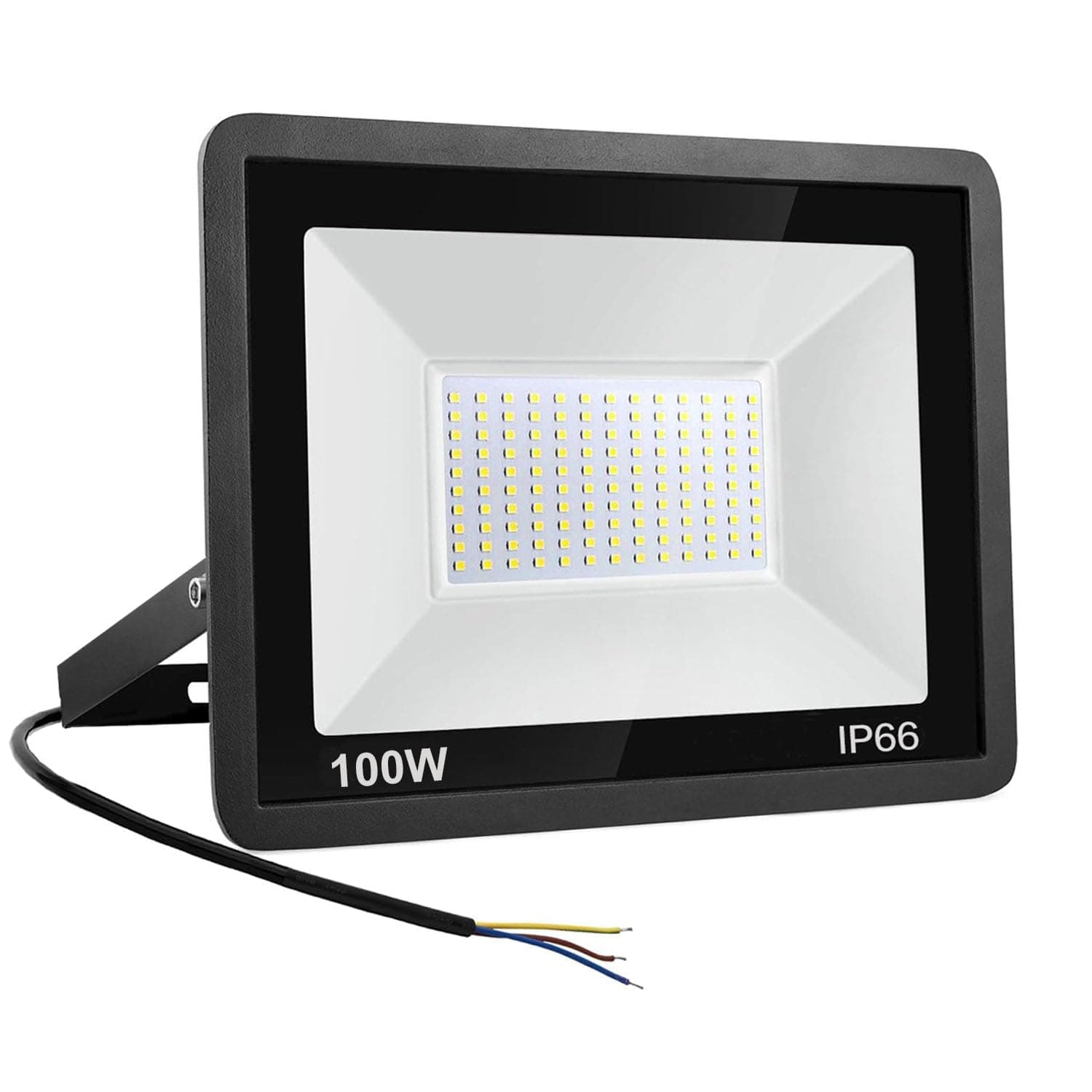 Niserelesa 100W LED Strahler Außen,Superhell 10000LM Scheiwerfer LED-Strahler, IP66 Wasserfest Fluter 6500K Kaltweiß Flutlicht Außenleuchte,für Hinterhof, Auffahrt, Türen, Garage, Flur, Garten Kaltes Weiß-100w 1 PCS