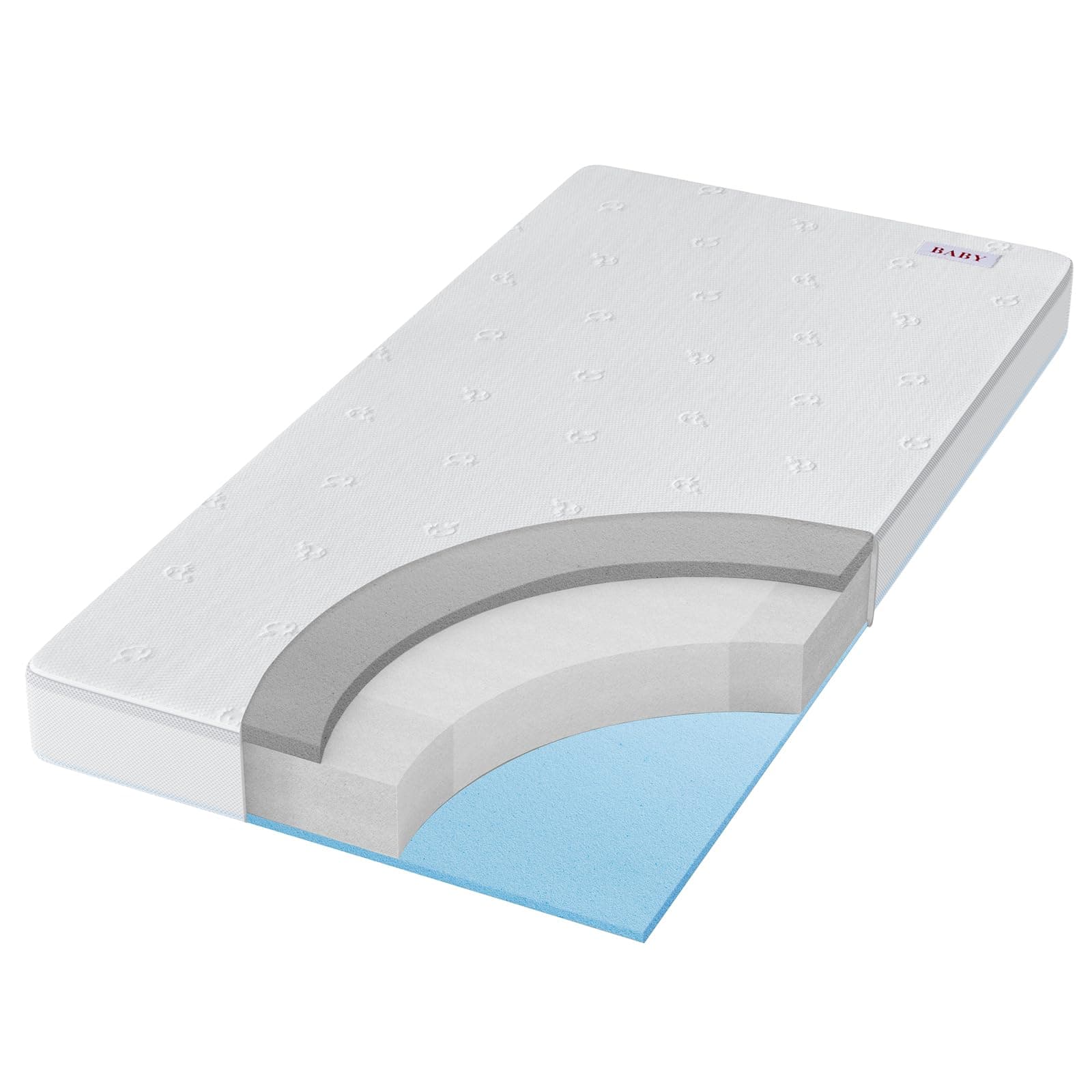 BedStory Babymatratze 60 x 120 für Babybett und Kinderbett,verstellbare Härte 12cm Höhe atmungsaktive Kindermatratze mit abnehmbarem und waschbarem Bezug, Oeko-TEX Standard 100 Zertifiziert 60x120x12cm