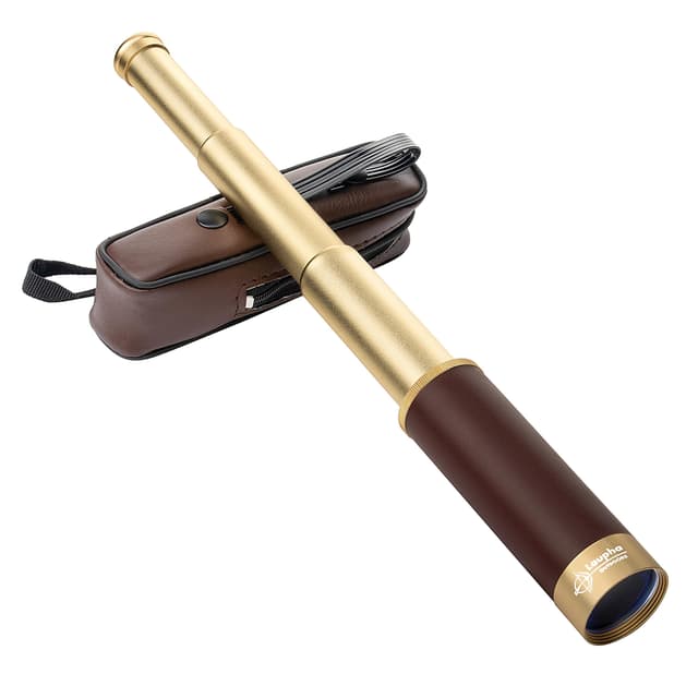 Laupha Retro Pirat Teleskop Monokular 25x30 Zoomable Vintage Kapitän Jack Spyglass BAK-4 Linse Fernrohr Kinder Faltbar Tragbar Pocket Monokular Erwachsene für Outdoor Camping