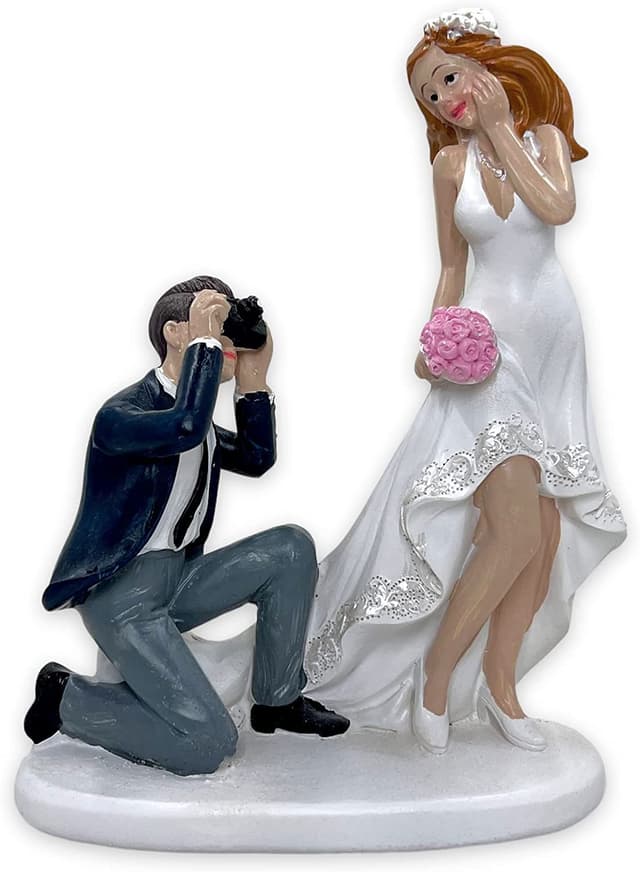 Tortenfigur Hochzeit Brautpaar Tortenaufsatz Tortendeko Hochzeitspaar für Torte Cake-Topper Hochzeitstorte, Dekofigur Hochzeitspaar Wedding Trauung (mit Fotosession)