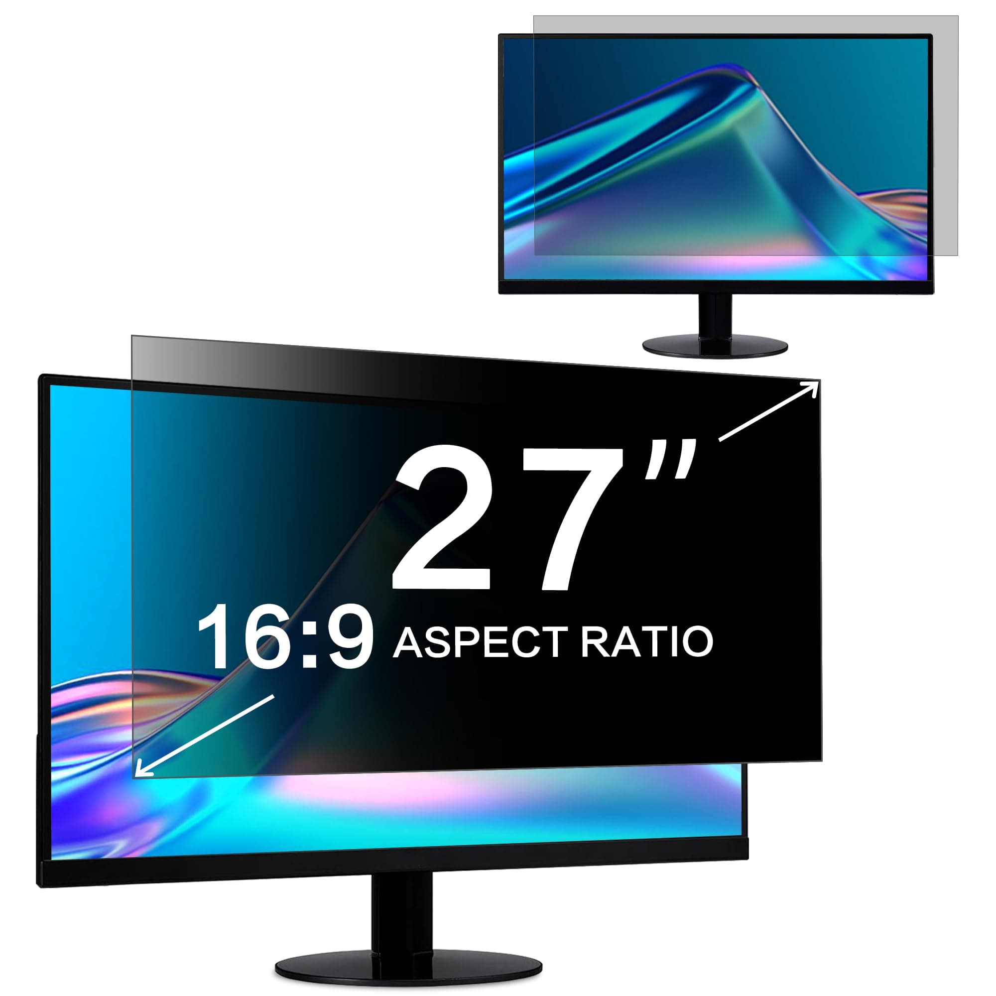 ZOEGAA Blickschutzfolie 27 Zoll Monitor 16:9, Anti Blaulicht Blendschutz Bildschirm Sichtschutzfolie, Abnehmbarer Sichtschutz Privacy Screen für Hp/Dell/Acer/Lenovo/Asus 27" 16:9