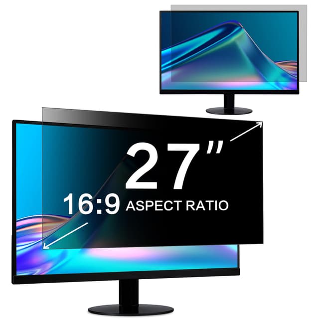 ZOEGAA Blickschutzfolie 27 Zoll Monitor 16:9, Anti Blaulicht Blendschutz Bildschirm Sichtschutzfolie, Abnehmbarer Sichtschutz Privacy Screen für Hp/Dell/Acer/Lenovo/Asus 27" 16:9