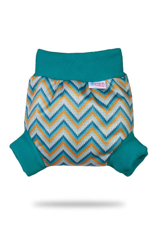 Petit Lulu Pull Up PUL Überhose Größe M (6-10 kg) | wasserdicht Schlupfüberhose für Höschenwindeln | Stoffwindeln | Hergestellt in der EU (Knitted Chevron)
