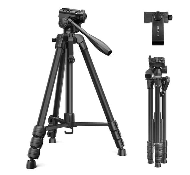 RALENO Stabile Stativ für Kamera, 152cm Langlebiges & Leichtes Stativ mit Tasche für Professionelle Fotografen, Fotografie-Videostativ mit Handyhalter für iPhone, Modell: TP-40