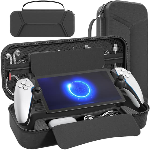 daydayup Tragetasche Kompatibel mit PlayStation Portal Remote Player, PlayStation Portal Tasche mit Reißverschlusstasche, Aufbewahrungsschutz, Gaming Handheld Tasche für PS Portal (Schwarz)