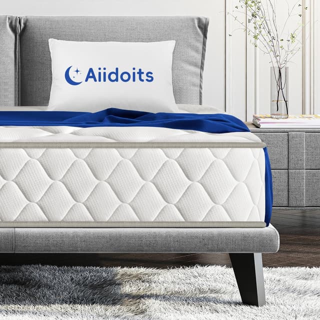 Aiidoits Matratze 120x200 cm Taschenfederkernmatratze 7 Zonen Härtegrad H3 Oeko-TEX Zertifiziert 22cm hoch mit abnehmbarem waschbarem Baumwollbezug Matratz für Kinder und Erwachsene Höhe 22cm 120*200cm