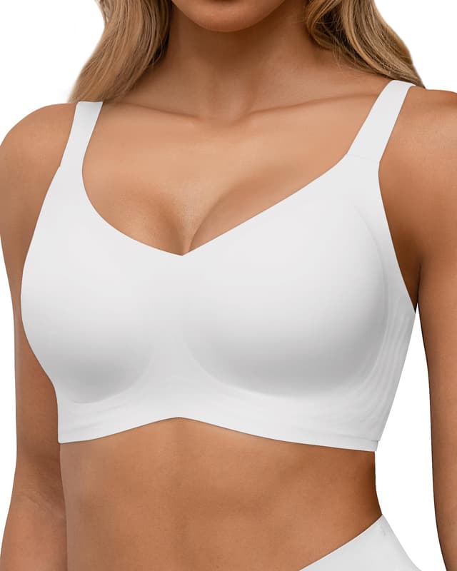 HORISUN Damen BH ohne Bügel, Comfy Bequemer Nahtloser Push-Up Bralette für Große Brüste mit Breiten Trägern Weicher Nahtlos Klassischer BHS für Damen