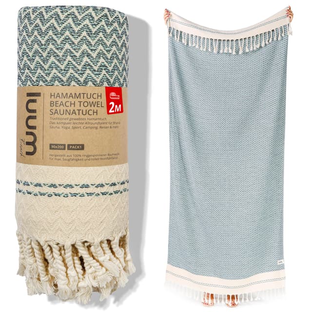 Luum® Strandtuch 90x200 Saunahandtuch Badetuch Handtuch Yogatuch Duschtuch Strandhandtuch Saunatuch Reisehandtuch Turkish Towels Saunakilt, Sporttuch, Damen Herren, 100% Baumwolle, Mint Single [90x200] Mint
