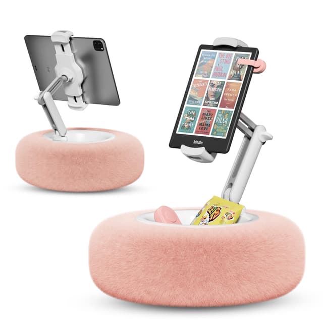 SupeDesk Kindle Halterung Kissen, Tablet Halterung, ipad Ständer, Tablet Ständer, kompatibel mit 4,7-13" Kindle/Telefon/Tablet, verstellbare Handy Halterung für Bett,Sofa,Videos shauen, weich & bequem Rosa