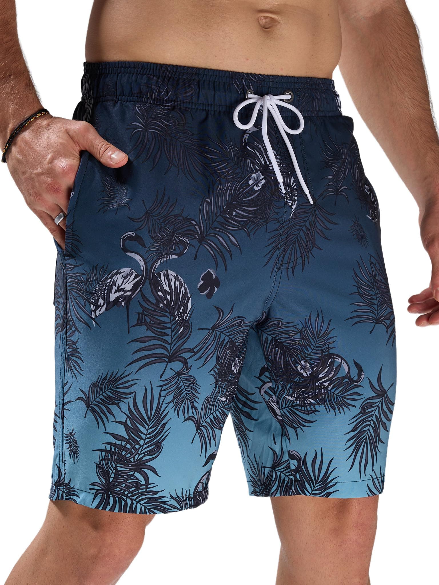 Arcweg Herren Badehose Lange Badeshorts Bedruckt Schnelltrocknend Elastischer Bund Leichte Schwimmhose Boardshorts Für Männer Strandurlaub & Freizeit S-XXL