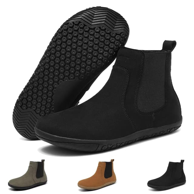 Wizshoe Barfuß Chelsea Boots Damen Ankle Stiefeletten Flache Halbstiefel