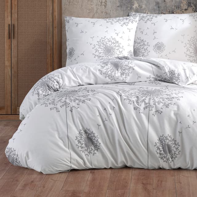 Buymax® Bettwäsche 135x200 100% Baumwolle 2-Teilig Bettbezug - Bettwäsche-Sets 135 x 200cm mit 1 mal Kissenbezug 80x80cm, ÖKO-TEX Renforcé-Bettdeckenbezug Set mit Reißverschluss 135x200 + 80x80cm Willow