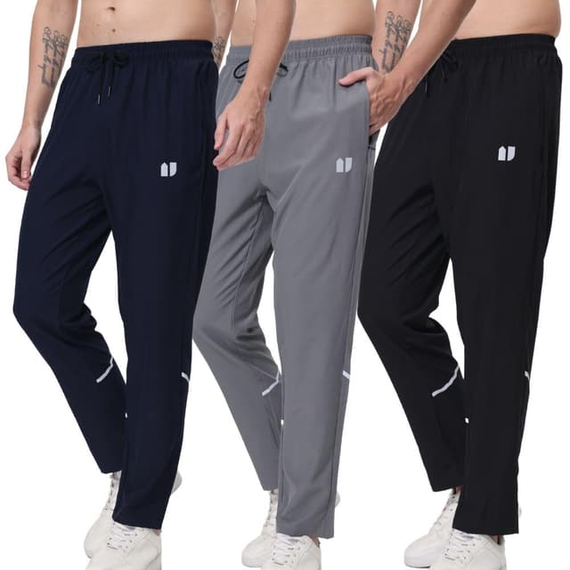 Hpbygstae 3-Pack Herren Athletic Sweatpants, Männer Laufen Jogging Hosen, mit elastischen Reißverschlusstaschen XL 3-pack/Schwarz/Grau/Navy