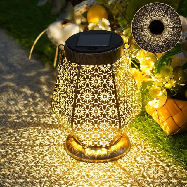 Solarlaterne für außen, LED Solarlampen Gartendeko, IP65 Wasserdicht Solarleuchten, Hängend Solar Gartenleuchten für Draußen, Balkon, Outdoor, Terrassen etc 1 Stück