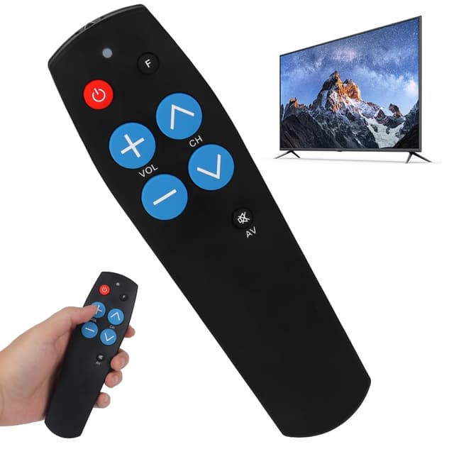XEERUN Universalfernbedienung, Senioren Fernbedienung tv mit großen Tasten, Einfach zu bedienen und einzurichten, Universal Fernbedienung Fernseher für senioren für TV und Kabel IR Geräte