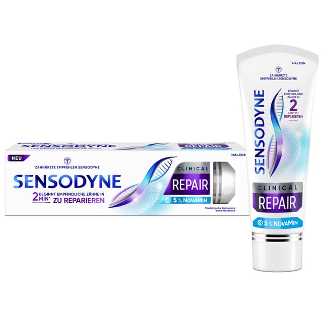 Sensodyne Clinical REPAIR, Zahnpasta für empfindliche Zähne mit 5 % NovaMin, für langanhaltende Linderung, 75ml Hellblau 75 ml (1er Pack)