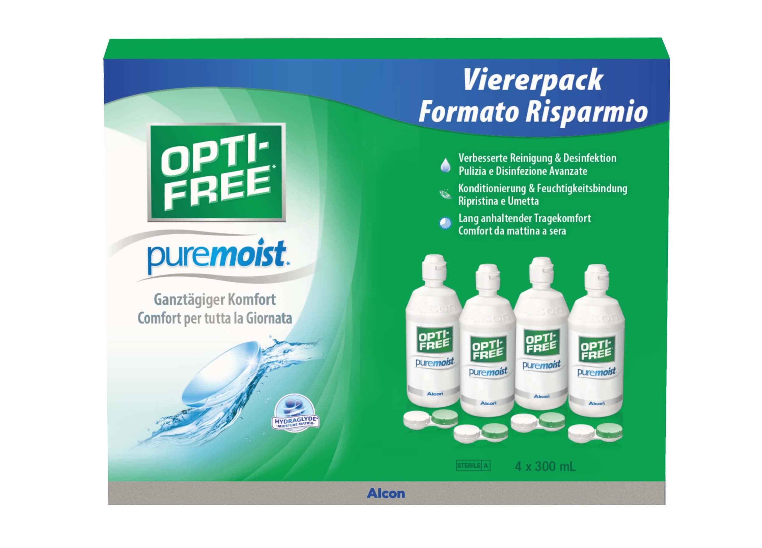 Opti-Free PureMoist Kontaktlinsen-Pflegemittel, Systempack, 4 x 300 ml 4x300 ml