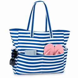 Strandtasche XXL Familie Große Beach Bag Badetasche mit Reißverschluss Shopper Damen, Leicht Faltbare Grosse Schwimmbadtasche, Urlaub Must Have Einkaufstaschen für Reisen Einkaufen Picknick Alltag Angebot bei HelloDeals